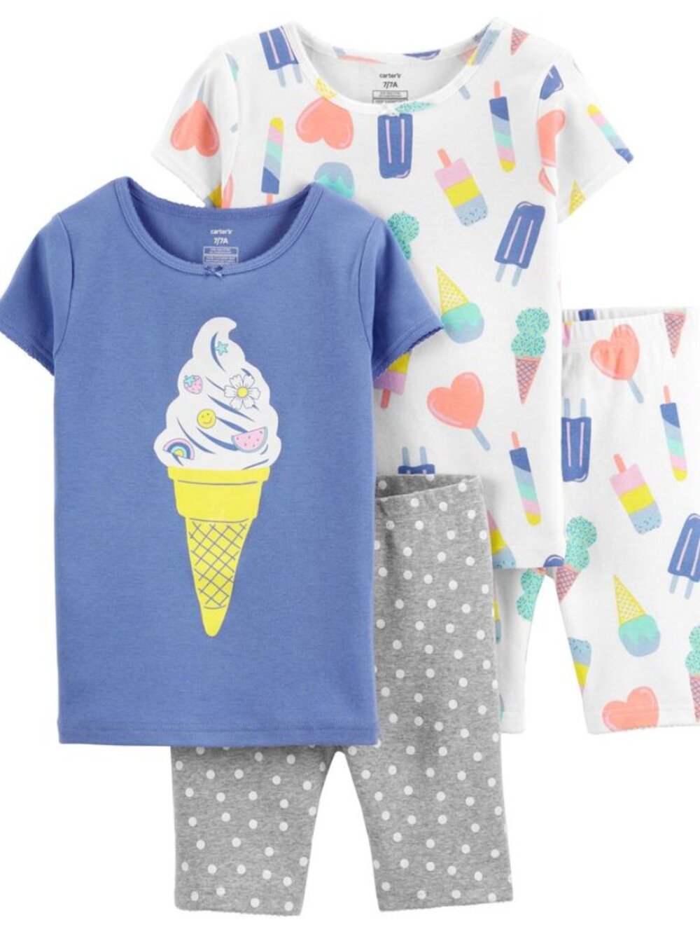Carter's 4-Piece Ice Cream Treats Tops & Bottoms Pajama Set